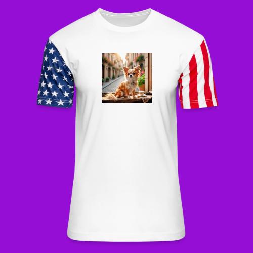 Morning coffee Chihuahua - Unisex Stars & Stripes T-Shirt