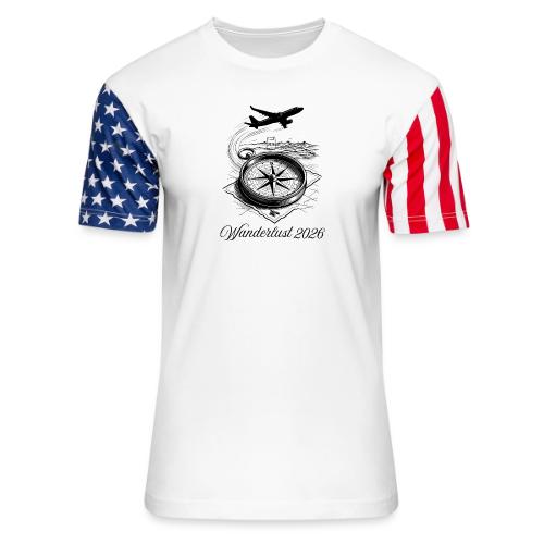 Wanderlust 2026 T-Shirt | Minimalist Travel Plane - Unisex Stars & Stripes T-Shirt