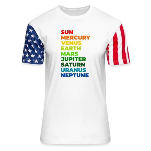 Color the solar system - Unisex Stars & Stripes T-Shirt