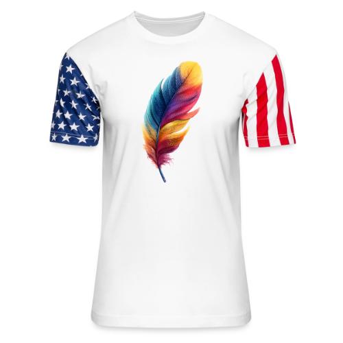 Rainbow Flight Feather - Unisex Stars & Stripes T-Shirt