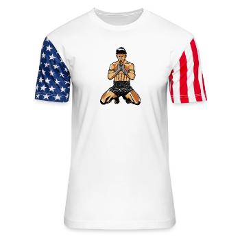 Muay Thai - Unisex Stars & Stripes T-Shirt - white - Front - Damien (186cm)