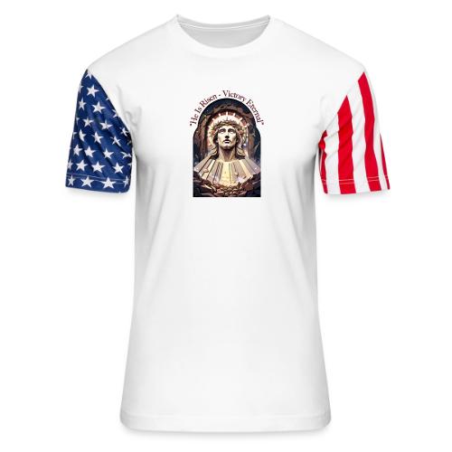 Easter He Is Risen Face of Christ T Shirt, Gift - Unisex Stars & Stripes T-Shirt