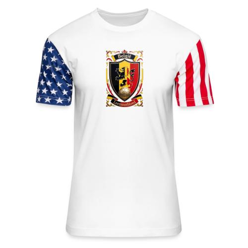 Belgium Lion Crest T-Shirt, Belgian Flag Gift - Unisex Stars & Stripes T-Shirt