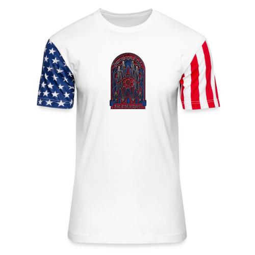 Barcelona Scarlet Pride T Shirt, Vibrant City Gift - Unisex Stars & Stripes T-Shirt