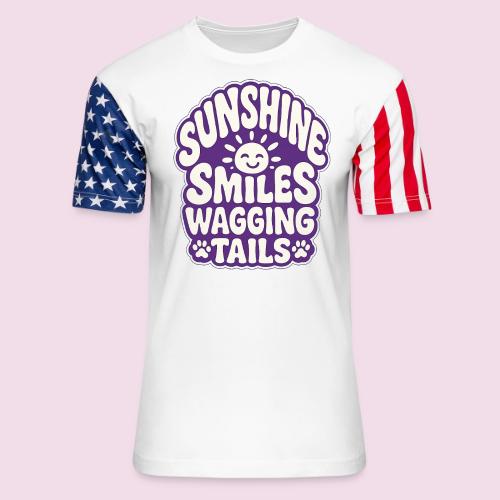 Sunshine Smiles Wagging Tails - Unisex Stars & Stripes T-Shirt