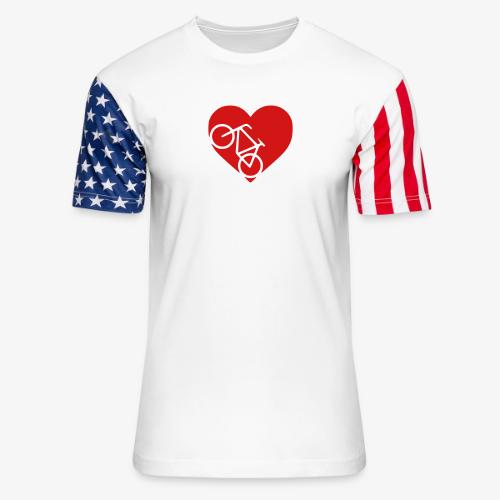 heart_bicycle_cutout - Unisex Stars & Stripes T-Shirt