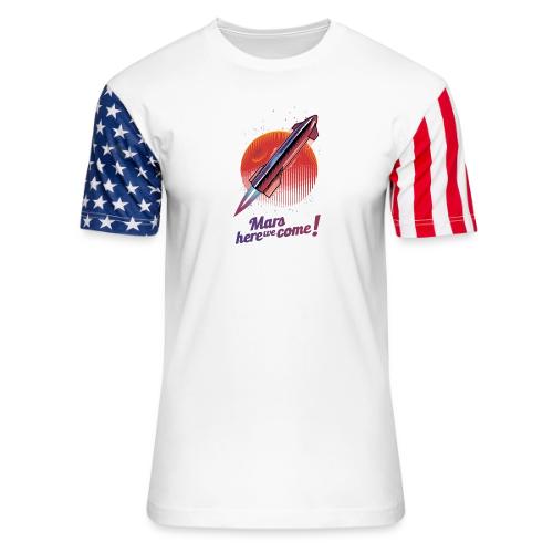 Mars Here We Come - Light - Unisex Stars & Stripes T-Shirt