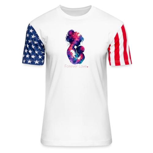 Forever Love-Vibrant Watercolor Mother-Child - Unisex Stars & Stripes T-Shirt