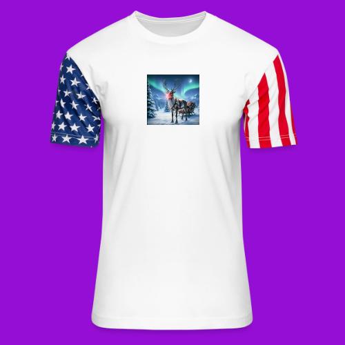 Rudolph the red nosed reindeer - Unisex Stars & Stripes T-Shirt