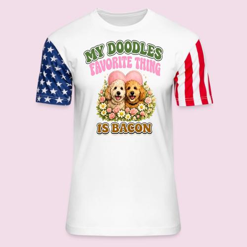 My Doodles Favorite Thing Is Bacon - Unisex Stars & Stripes T-Shirt