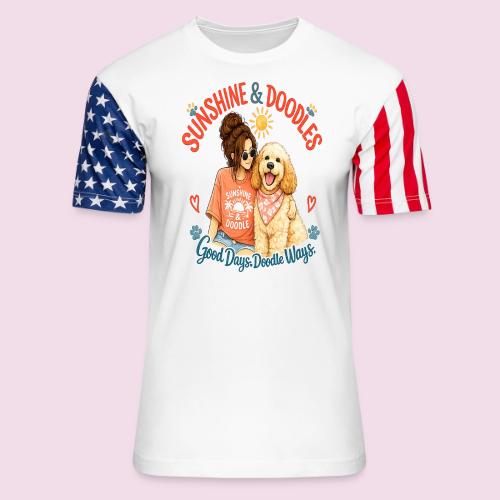 Sunshine & Doodles – Good Days, Doodle Ways - Unisex Stars & Stripes T-Shirt