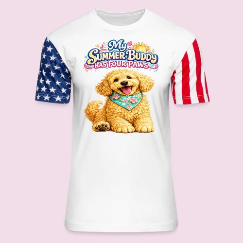 My Summer Buddy Has Four Paws - Unisex Stars & Stripes T-Shirt