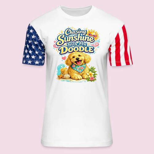 Chasing Sunshine With My Doodle - Unisex Stars & Stripes T-Shirt