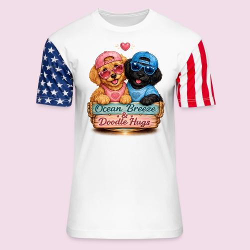 Ocean Breeze & Doodle Hugs - Unisex Stars & Stripes T-Shirt