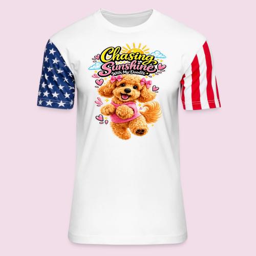 Chasing Sunshine With My Doodle - Unisex Stars & Stripes T-Shirt