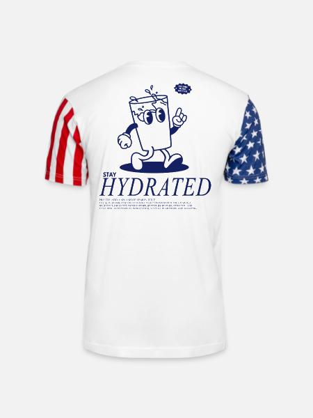 Stay Hydrated - Drink Your Water - Unisex Stars & Stripes T-Shirt - white