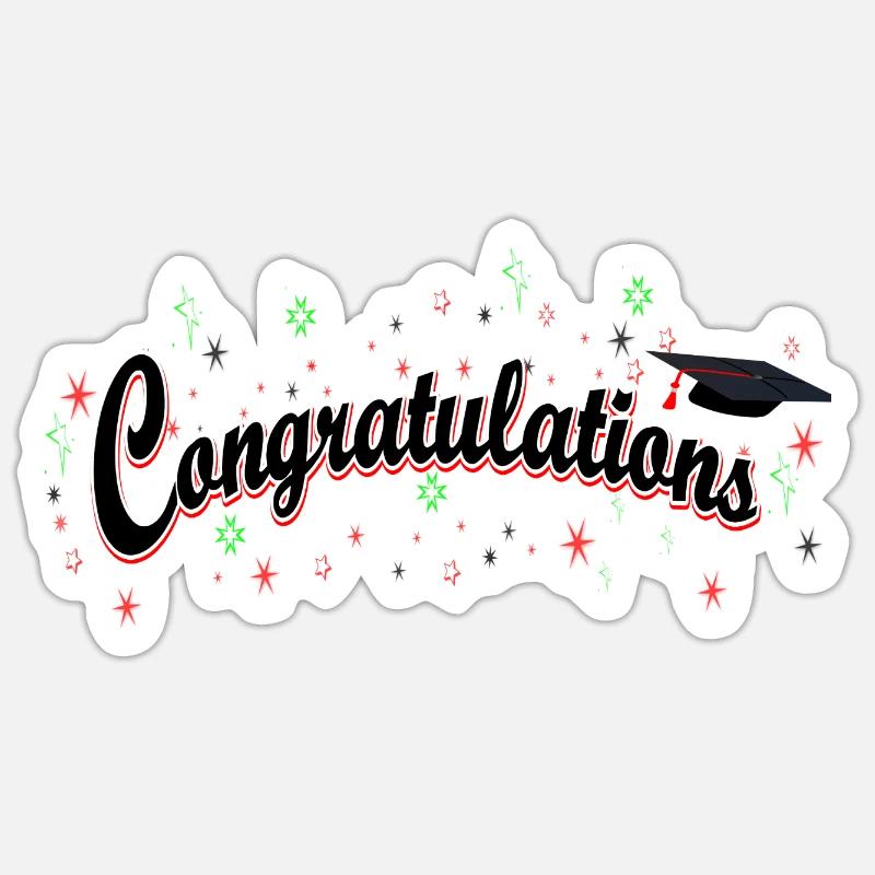 Congratulations Sticker Rectangular Congratulation Stickers | Unique Designs | Spreadshirt