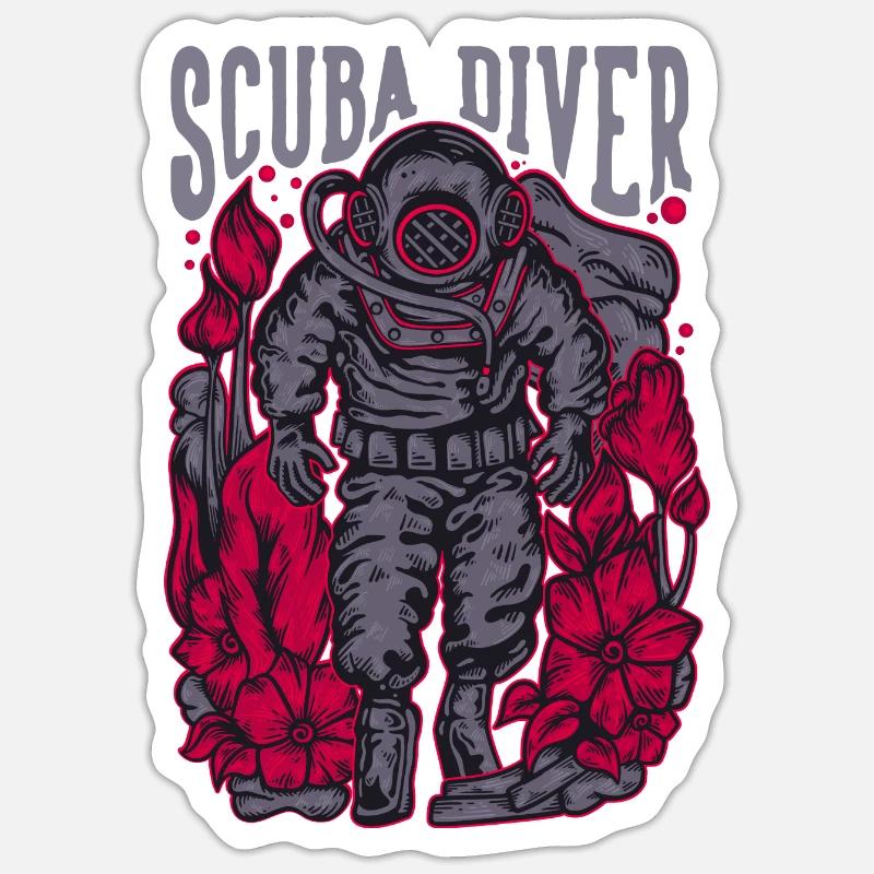 Scuba-diver Stickers | Unique Designs | Spreadshirt