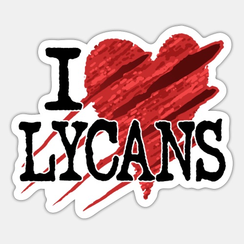 I Heart Lycans Werewolf Love Slogan - Sticker