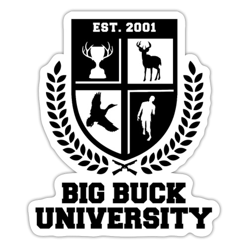 Big Buck University Crest_ BLK - Sticker