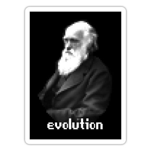 Darwin Pixel Portrait - Sticker
