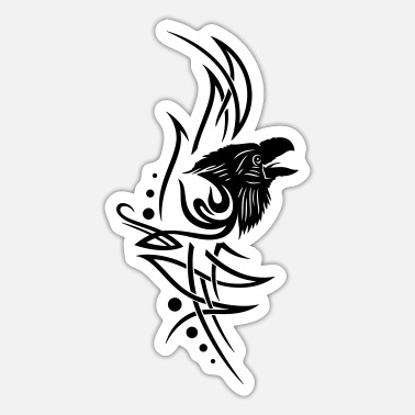 Tribal, tattoo with raven head.' Sticker | Spreadshirt