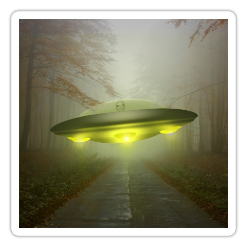 UFO in the Forest - Sticker