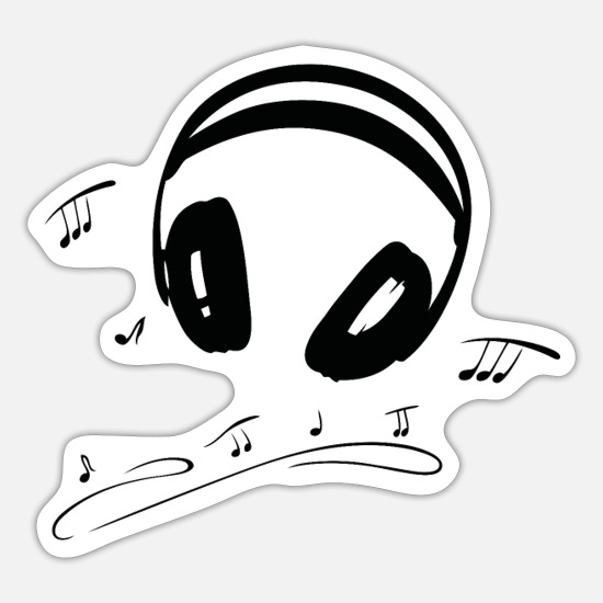 Headphones and music notes. Music Design.' Sticker | Spreadshirt