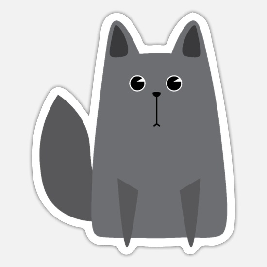 Grey Cat Sitting' Sticker | Spreadshirt