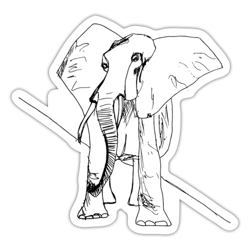 The leery elephant - Sticker