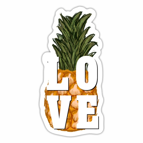 Love Heart Pineapple Shirt Gift Idea - Sticker