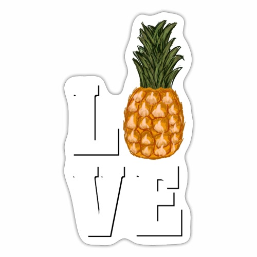 Love Heart Pineapple Shirt Gift Idea - Sticker