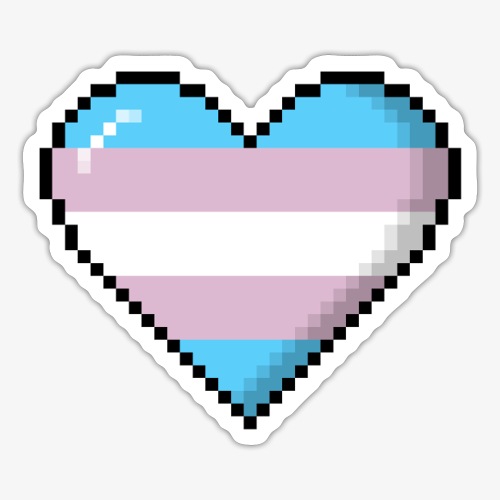 Transgender Pride 8Bit Pixel Heart - Sticker