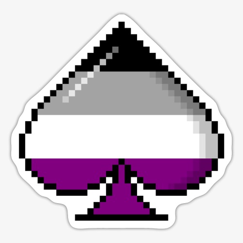 Asexual Pride 8Bit Pixel Ace of Spades - Sticker