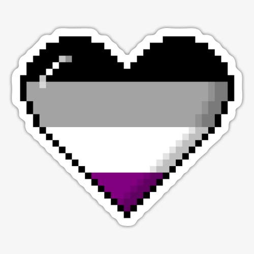 Asexual Pride 8Bit Pixel Heart - Sticker