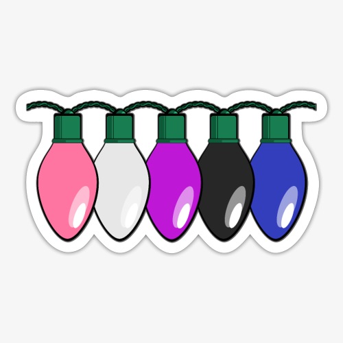 Genderfluid Pride Christmas Lights - Sticker