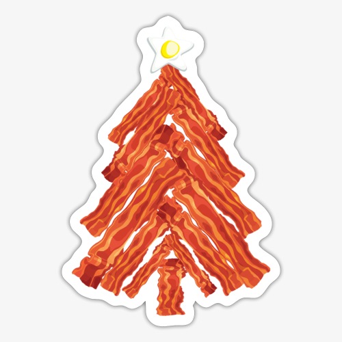 Funny Bacon and Egg Christmas Tree - Sticker