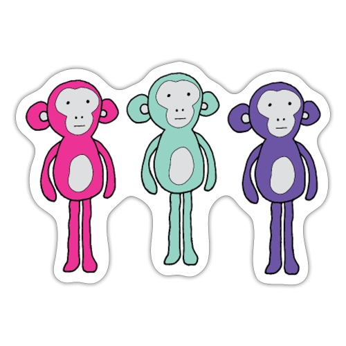 Three chill monkeys - Sticker