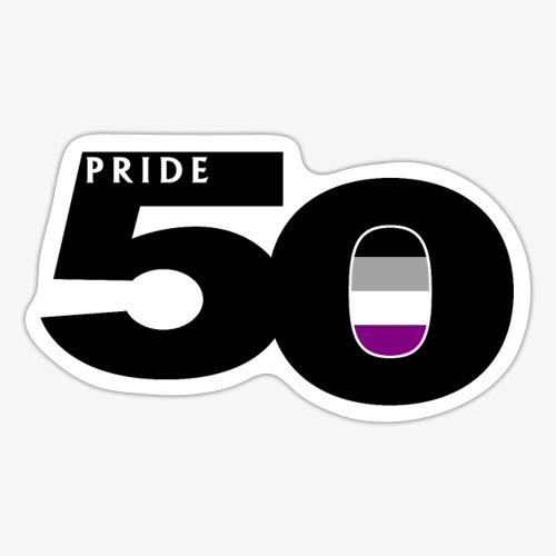 50 Pride Asexual Pride Flag - Sticker