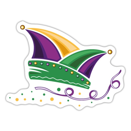 Mardi Gras Carnival Fool Cap Streamer Confetti - Sticker