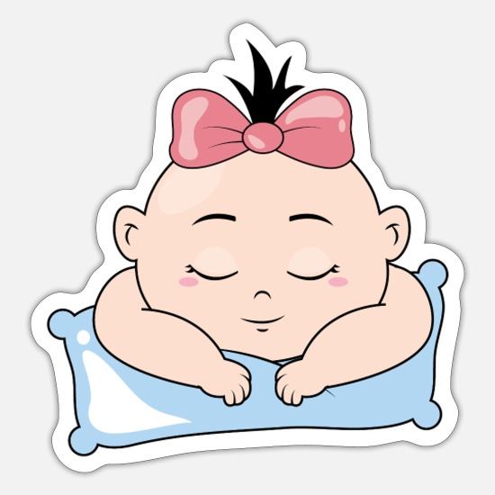 Sleeping Cute Baby Cartoon' Sticker | Spreadshirt