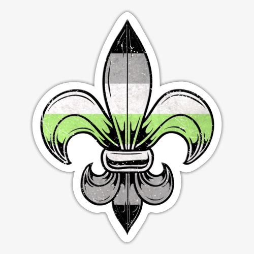 Agender Pride Flag Fleur de Lis TShirt - Sticker