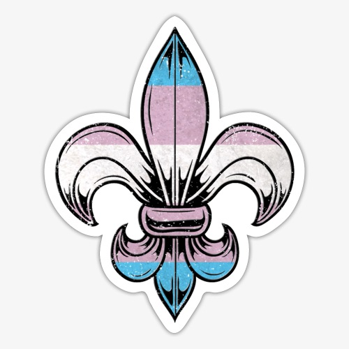 Transgender Pride Flag Fleur de Lis TShirt - Sticker