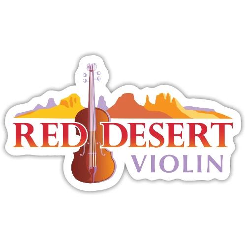 Red Desert Violin- Red Text, Cut-Out. - Sticker