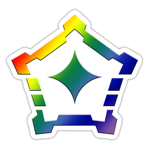 rainbow logo gradient - Sticker