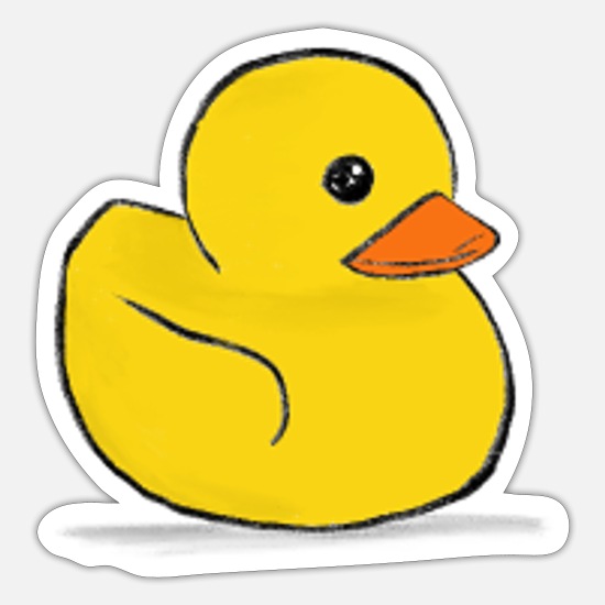 Yellow rubber duck drawing sketch' Sticker | Spreadshirt