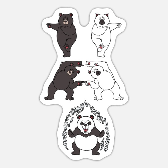 Panda Brown Polar Bear Fusion Anime Manga Gift' Sticker | Spreadshirt