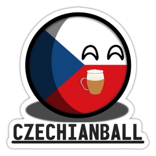 Czechianball holding a beer with text! - Sticker