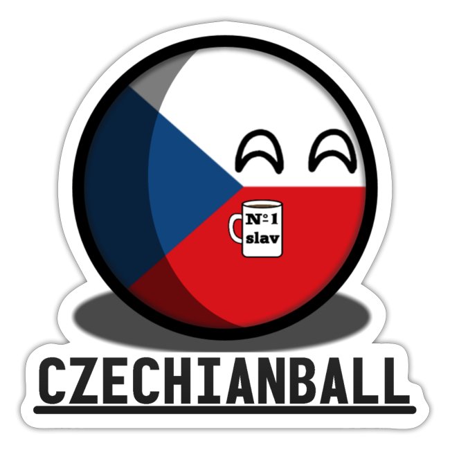 Czechianball holding a mug with text!
