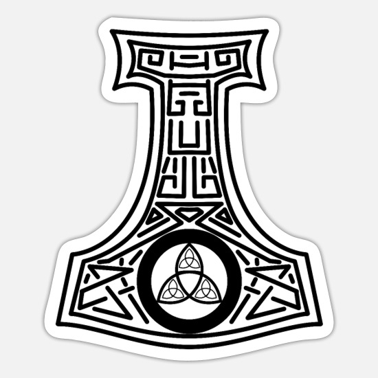 The Thunder Hammer of Thor with Viking Ornaments' Sticker | Spreadshirt